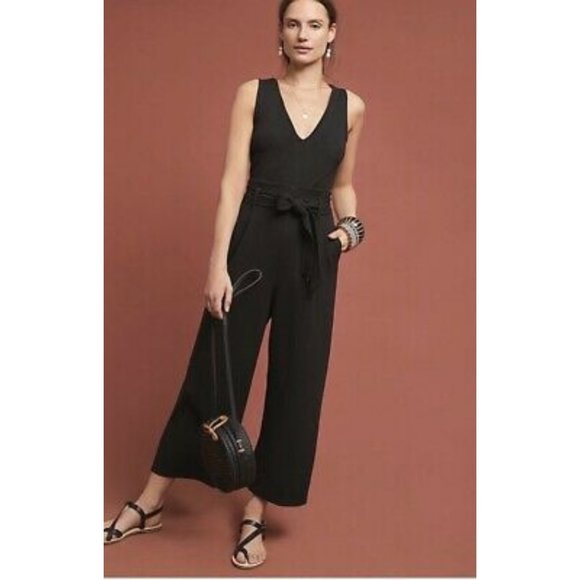 Anthropologie Black Sleeveless Jumpsuit - Picture 1 of 12